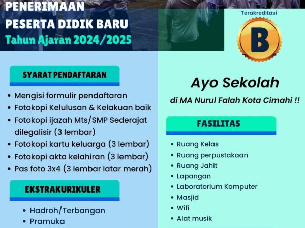 PPDB MA NURUL FALAH KOTA CIMAHI 2024-2025